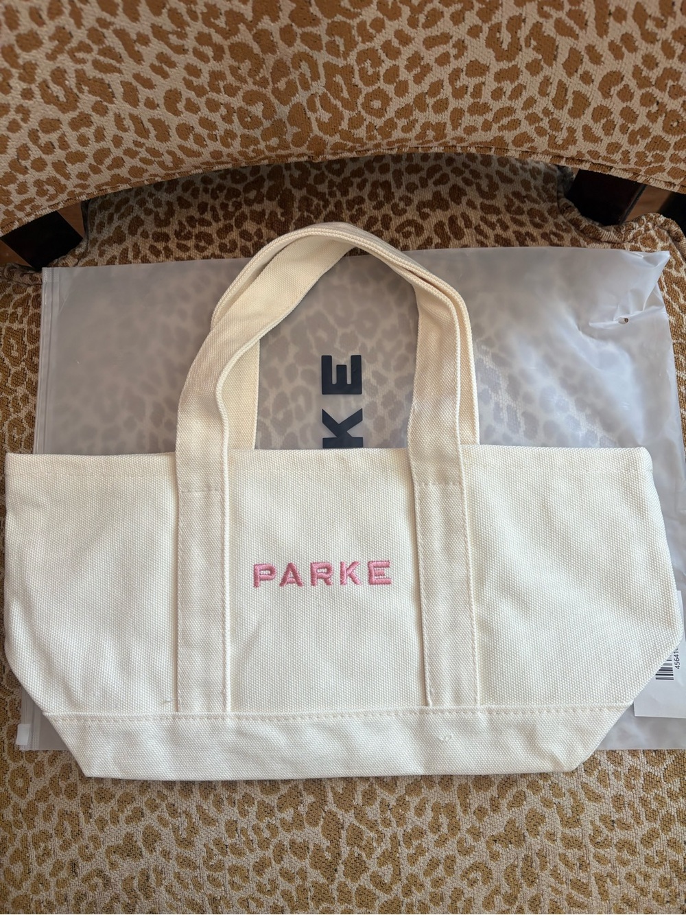 Parke × Maggie and Emma Floral Mini Canvas Tote with Pink Embroidered Logo